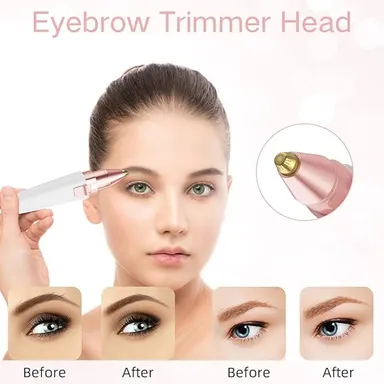 Facial Hair Remover for Women Rechargeable 2 in 1 Eyebrow Trimmer with LED Light Cordless Electric Face Hair Remover for Upper Lip Chin Ear Nose Peach Fuzz Bikini Body Hair Removal Tool thumbnail 2
