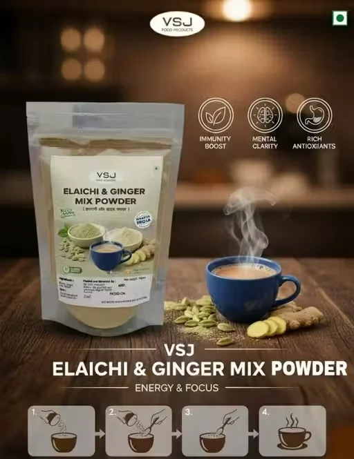 Elaichi & Ginger (Adrak) Mix Powder for Tea | Natural Chai Masala 50g image 2