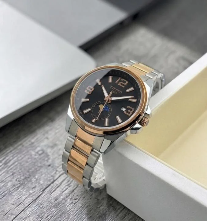 Tissot 1853 Men’s Stainless Steel Two Tone Luxury Analog Watch with Silver Gold Bracelet Strap, Premium Quartz Wrist Watch for Men, Business Casual Party Formal Designer Timepiece image 1