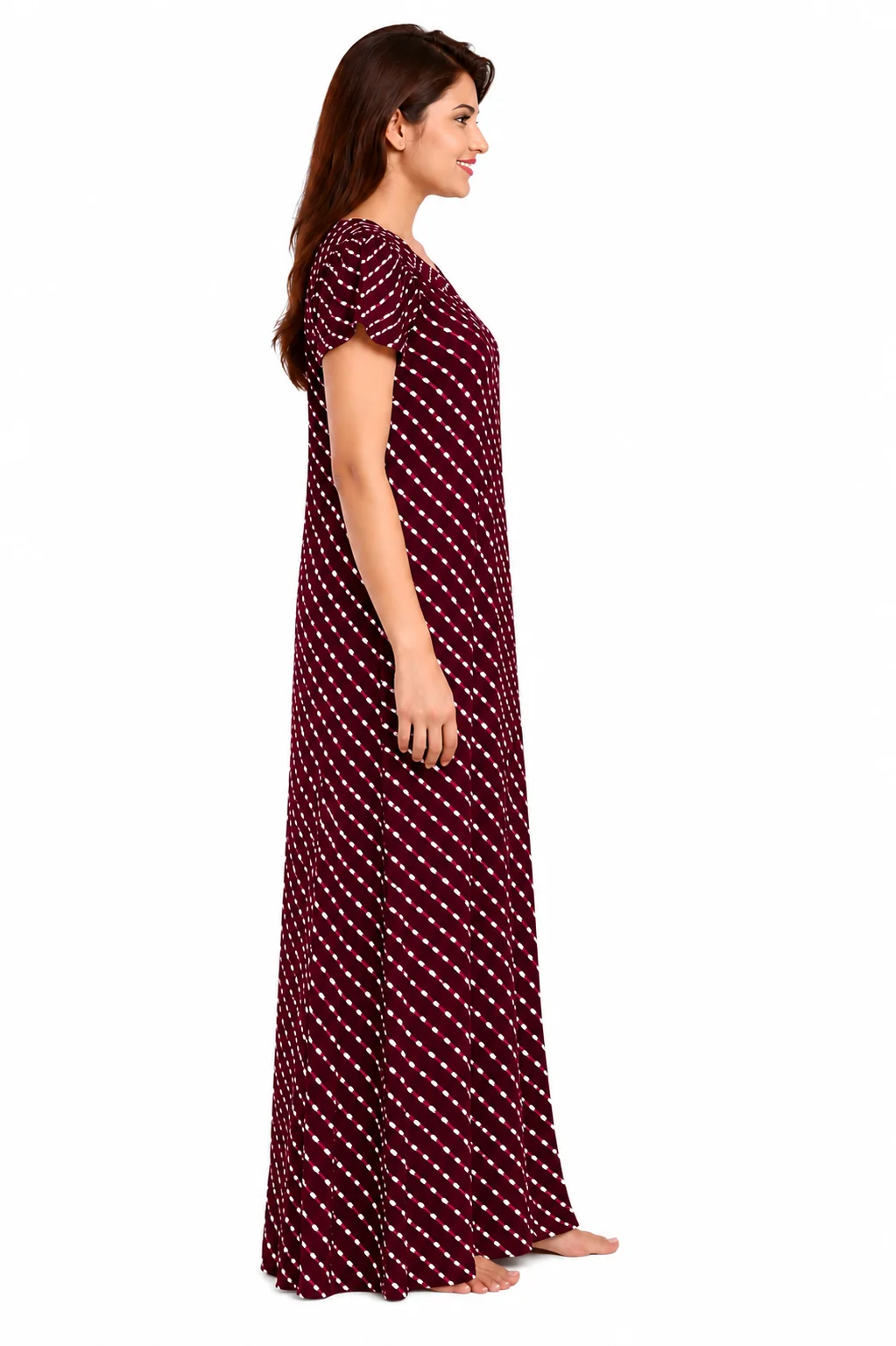 WOMEN Premium quality COTTON ZIPPER NIGHTY image 3