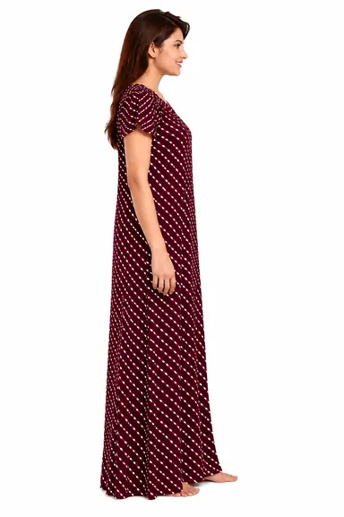 WOMEN Premium quality COTTON ZIPPER NIGHTY thumbnail 2