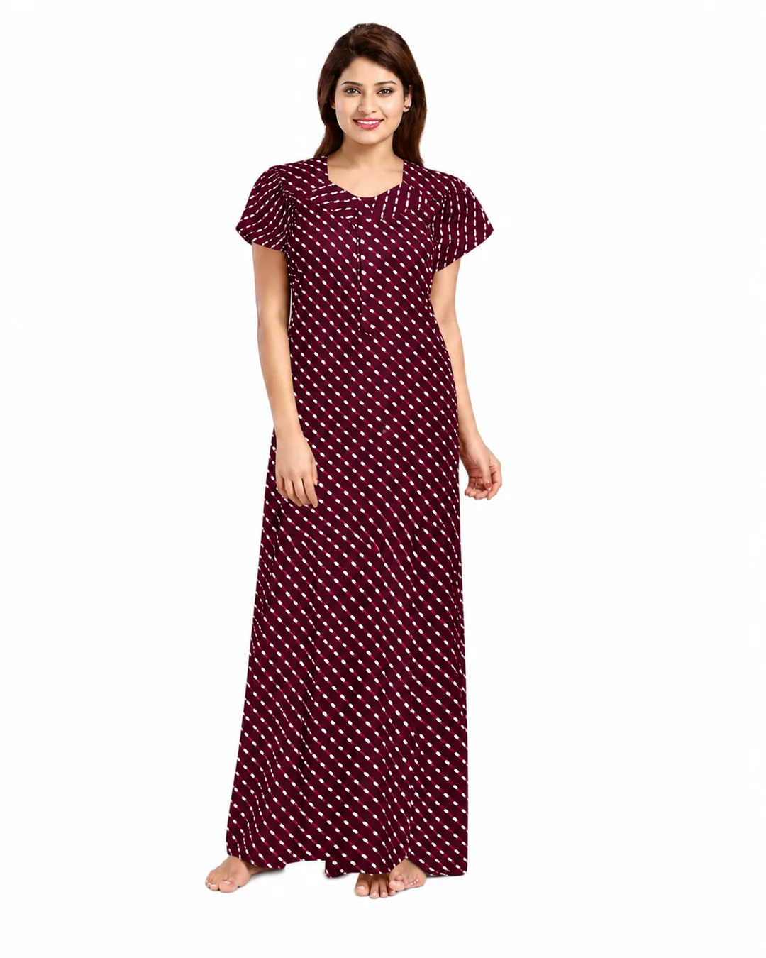 WOMEN Premium quality COTTON ZIPPER NIGHTY image 1