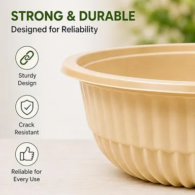 Eco-Friendly Cornstarch Disposable Bowls 190 ml Pack of 25 Biodegradable Compostable Leak Proof Microwave Safe Plastic Free Small Bowls for Soup Curry Dessert Party Catering Use 4 Inch Eco Tableware thumbnail 2