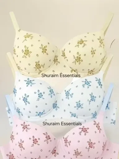 Beautiful Print Cotton Bra Combo Pack of 3 Beautiful Print Cotton Bra 38B thumbnail 0