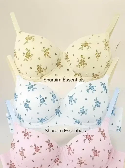 Beautiful Print Cotton Bra Combo Pack of 3 Beautiful Print Cotton Bra 40B image 2