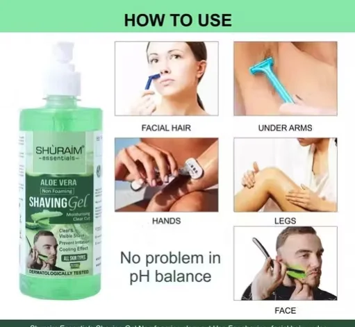 Aloe Vera & Mint Shaving Gel Combo 1000ml | Non-Foaming Professional Shave image 4