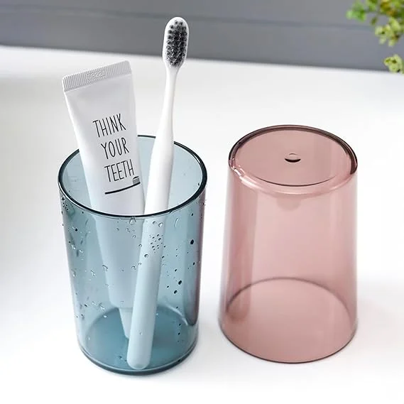 Kozykit Trends Wall Mounted Tooth Brush Holder for Bathroom with 3 Mouthwash Cups, Dustproof Multi-Compartment Toothbrush Organizer, Self-Adhesive Bathroom Storage Rack for Toothbrush, Toothpaste, Razor & Daily Essentials image 2