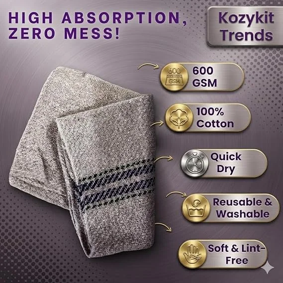 Cotton Floor Cleaning Pocha Cloth 30x30 cm Pack of 4 Quick Dry Reusable High Absorbent Lint Free Floor Mop Cloth Kitchen Cleaning Cloth Home Office School Hospital Floor Duster Wet & Dry Cleaning Wiping Cloth image 3