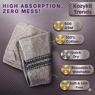 Cotton Floor Cleaning Pocha Cloth 30x30 cm Pack of 4 Quick Dry Reusable High Absorbent Lint Free Floor Mop Cloth Kitchen Cleaning Cloth Home Office School Hospital Floor Duster Wet & Dry Cleaning Wiping Cloth thumbnail 2