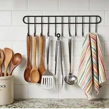 Carbon Metal Over Door Hook Hanger for Clothes Storage, Heavy Duty No Drilling Door Hooks Organizer for Bathroom Bedroom Kitchen Wardrobe Towel Bag Coat Hanging Rack Space Saving Home Organizer thumbnail 2