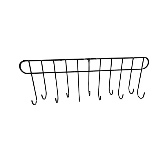 Carbon Metal Over Door Hook Hanger for Clothes Storage, Heavy Duty No Drilling Door Hooks Organizer for Bathroom Bedroom Kitchen Wardrobe Towel Bag Coat Hanging Rack Space Saving Home Organizer image 2