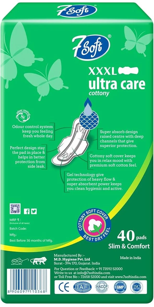 7 Soft Ultra Cottony Care XXL Sanitary Pads |Women Hygiene Product  image 4