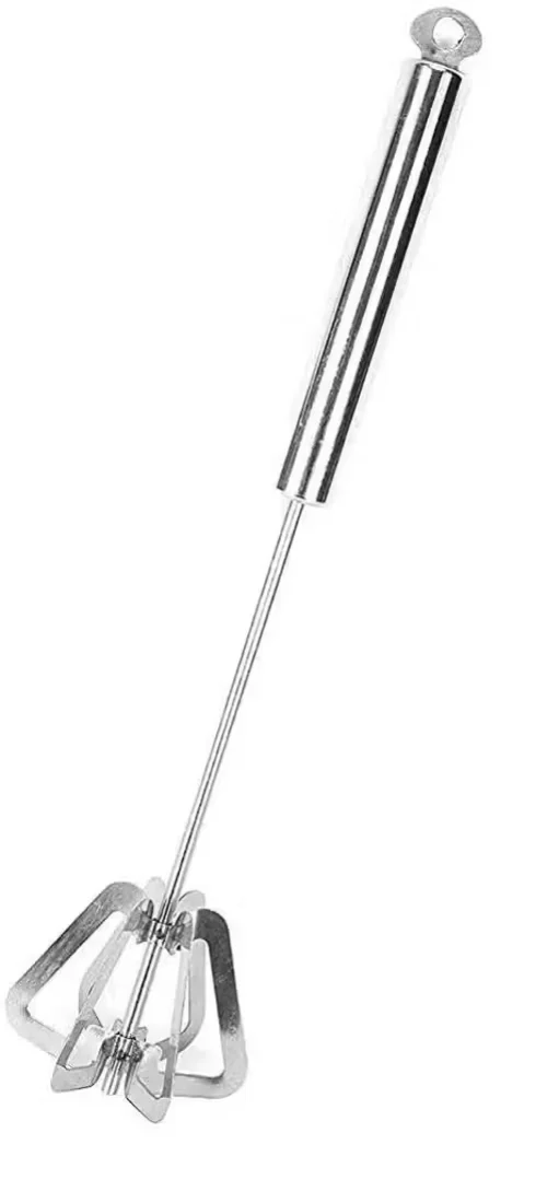 Stainless Steel Hand Push Whisk & Blender | Power-Free Semi-Automatic Egg Beater, Frother & Stirrer Pack of 2 image 3