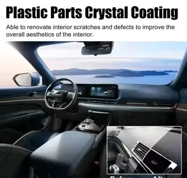 Plastic Restorer for Cars & Bikes | Black Trim Shine Enhancer | Hydrophobic Coating for Dashboard & Exterior Plastic | Scratch & UV Protection Formula | 30ml thumbnail 1