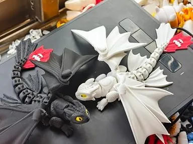 Adorable Toothless Inspired Night Fury & Light Fury Dragon Couple Action Figure Set of 2 Cute Fantasy Dragon Collectible Toys for Kids Teenagers Anime Lovers and Figurine Collectors thumbnail 2