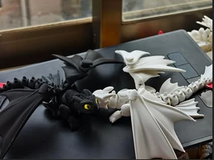 Adorable Toothless Inspired Night Fury & Light Fury Dragon Couple Action Figure Set of 2 Cute Fantasy Dragon Collectible Toys for Kids Teenagers Anime Lovers and Figurine Collectors image 2