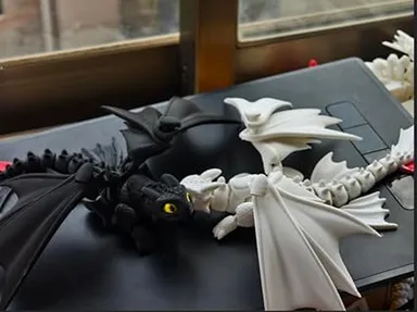 Adorable Toothless Inspired Night Fury & Light Fury Dragon Couple Action Figure Set of 2 Cute Fantasy Dragon Collectible Toys for Kids Teenagers Anime Lovers and Figurine Collectors thumbnail 1