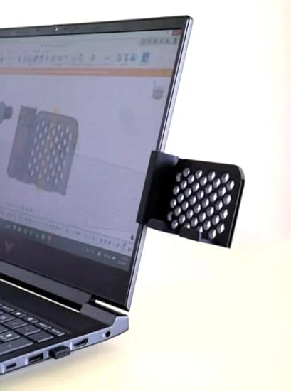 3D Printed Adjustable Black Smartphone Monitor & Laptop Screen Phone Holder Stand Clip Mount for Hands-Free Viewing, Video Calls & Productivity Setup image 4