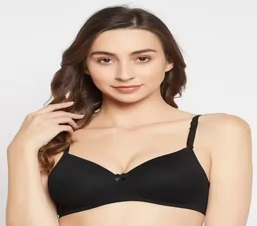 Women Lightly Padded Non Wired T-Shirt Bra Combo Pack of 2 (Pink & Black) Women Bra 28B Pink Black Combo Pack of 2 32B image 3
