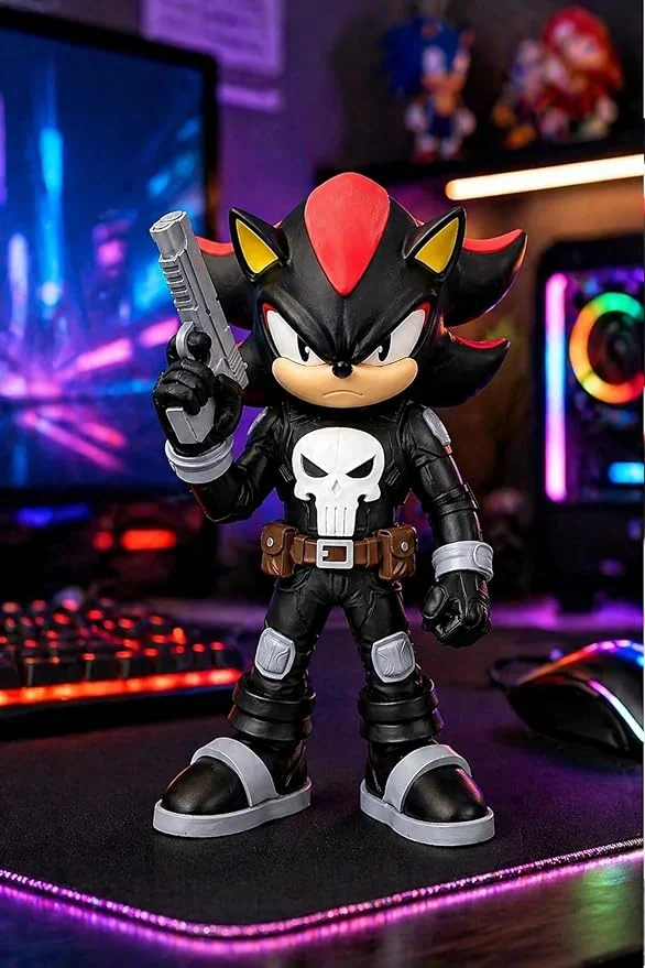 Speed Hero Tactical Skull 3D Printed Action Figure Special Edition Black with Gold Weapon 13 cm Fan Art Collectible Display Model Gamer Desk Decor Premium Toy Figure for Collectors Anime Action Figure Gift image 4