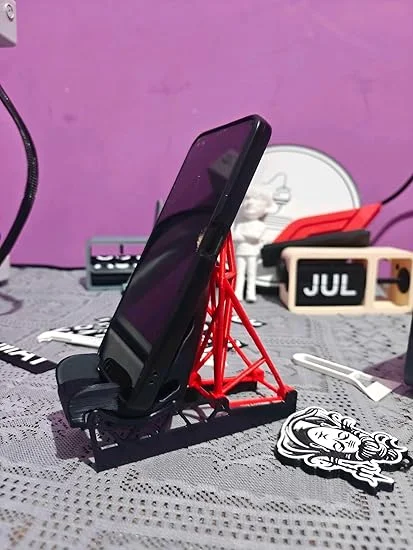 Racing Seat Phone Holder Recaro Style Mobile Stand Adjustable Angle Smartphone Desk Stand with Charging Slot for iPhone Android Phones Gaming Setup Car Enthusiasts Racing Fans Desk Accessories image 2