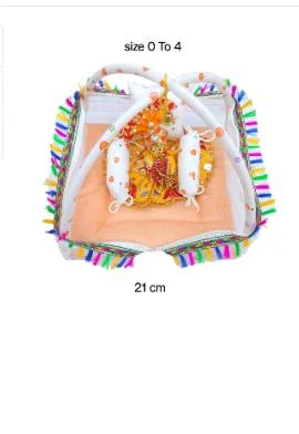 Handcrafted Decorative Fabric Potli Bag with Tassels & Pom Pom Lace Border, Ethnic Gift Pouch for Jewellery, Dry Fruits, Return Gifts, Wedding Favours, Festive Packaging Bag image 1