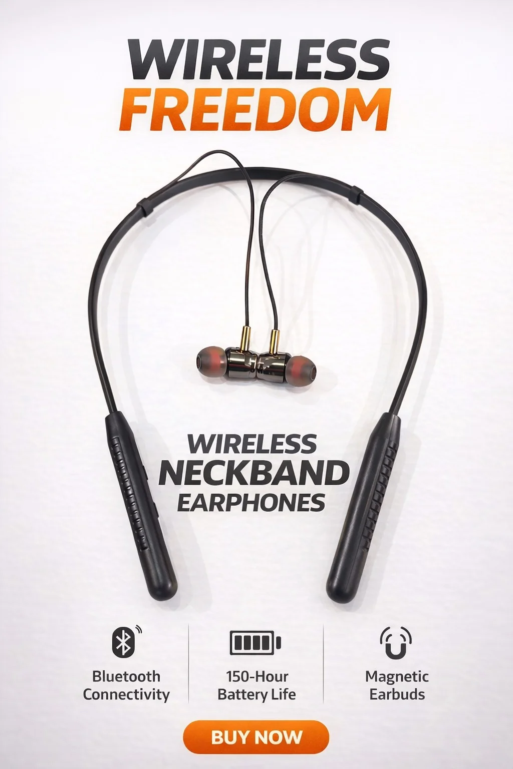 Replug Wireless Neckband Bluetooth Earphones SoundWave Magnetic Sports Earbuds with HD Sound, Deep Bass, Long Battery Life, Fast Charging, Sweat Resistant Wireless Headset for Calls Music Gaming image 3