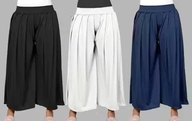 Women's Solid Regular Palazzo Pants Palazzo Pants M thumbnail 0