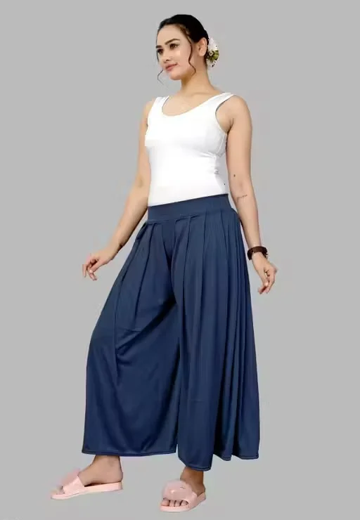 Women's Solid Regular Palazzo Pants Palazzo Pants XL image 3