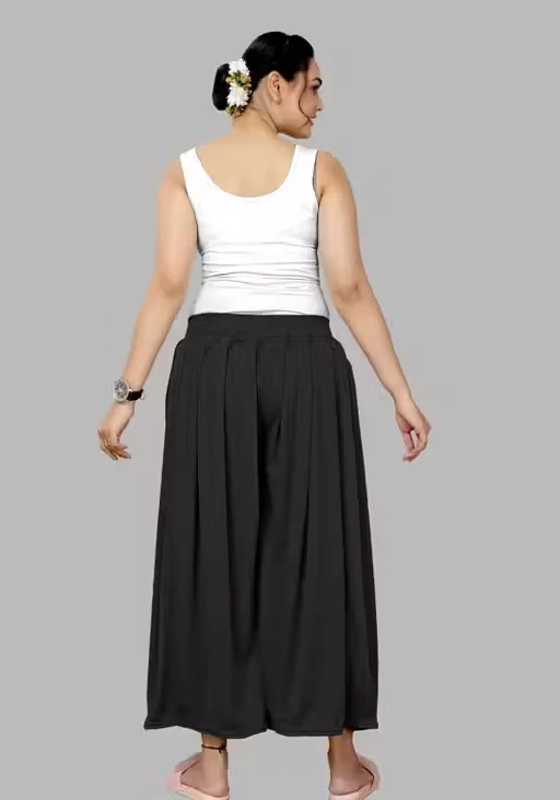 Women's Solid Regular Palazzo Pants Palazzo Pants 3XL image 2