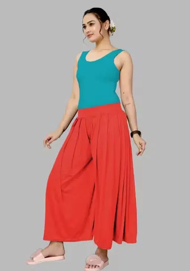 Women's Solid Regular Polyester Palazzo Pants Palazzo Pants S thumbnail 2