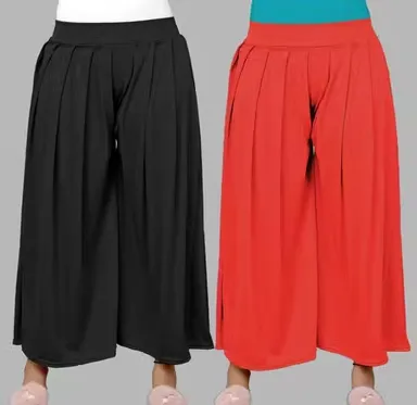 Women's Solid Regular Polyester Palazzo Pants Palazzo Pants XXL thumbnail 0
