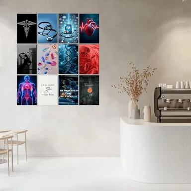 Medical Wall Posters Set of 12 for Clinic, Hospital & Study Room | HD Glossy Anatomy, Doctor, Nurse, Heart, DNA & Stethoscope Wall Art Prints | Unframed 12x18 Inch Educational Healthcare Decor thumbnail 2