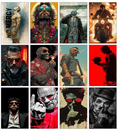 BLUEWALL DECOR Pop Culture Wall Art Posters A4 Size | 350 GSM Premium Thick Paper Prints | Double-Sided Tape Included | Boxing, Gangster & Mafia Inspired Decor | John Wick, Batman, Breaking Bad, Scarface Pop Culture Posters thumbnail 2