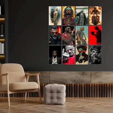 BLUEWALL DECOR Pop Culture Wall Art Posters A4 Size | 350 GSM Premium Thick Paper Prints | Double-Sided Tape Included | Boxing, Gangster & Mafia Inspired Decor | John Wick, Batman, Breaking Bad, Scarface Pop Culture Posters thumbnail 3