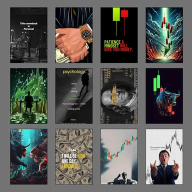 Stock Market Trading Posters Set of 12 | A4 (8x12 Inch) 350 GSM Glossy Paper Wall Art Prints for Traders & Investors | Motivation Finance Office Study Room Decor thumbnail 4