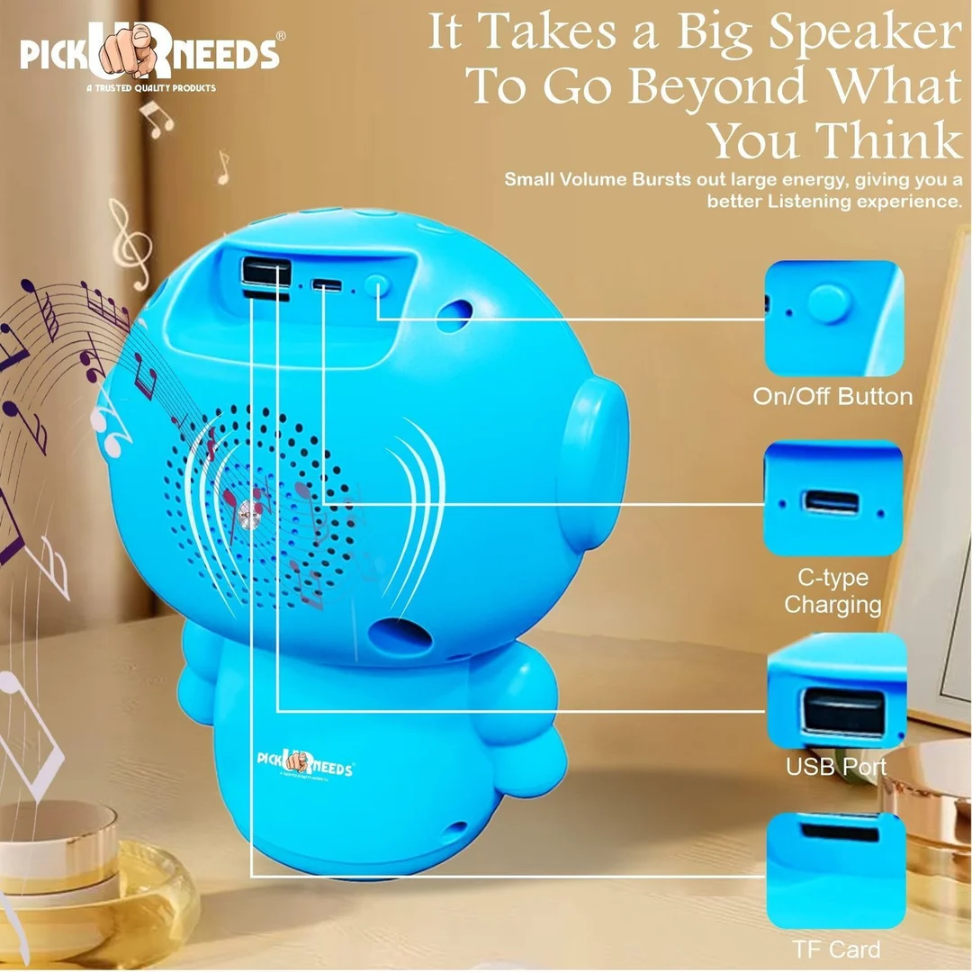 Portable Astronaut Wireless Bluetooth Speaker with RGB LED Lights, 1200mAh Battery & Deep Bass Sound image 2