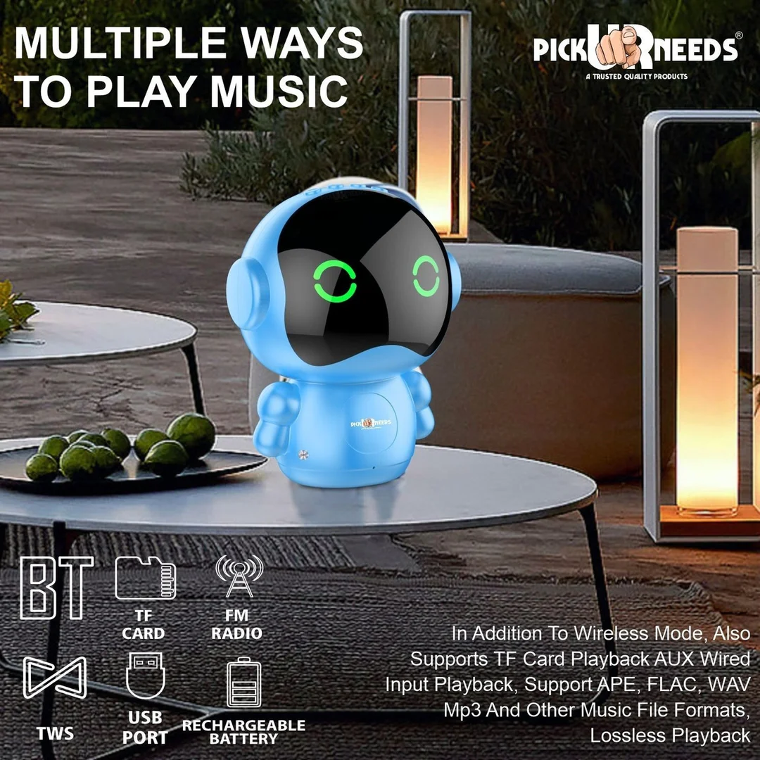 Portable Astronaut Wireless Bluetooth Speaker with RGB LED Lights, 1200mAh Battery & Deep Bass Sound image 4