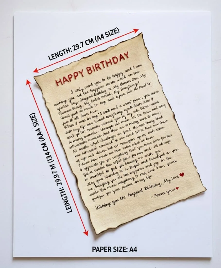 Handmade Customisable Vintage Love Letter |Personalized Romantic Gift for Birthday, Anniversary, Valentine’s Day, Wedding & Special Occasions image 2