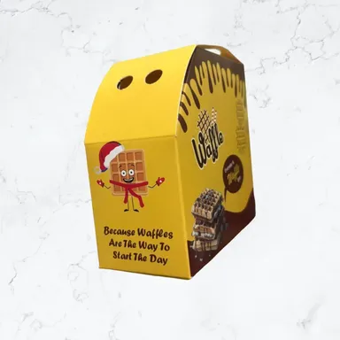 Waffle Box Pack of 50 Multicolour Printed Food Packaging Boxes for Waffles & Desserts thumbnail 2