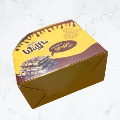 Waffle Box Pack of 50 Multicolour Printed Food Packaging Boxes for Waffles & Desserts thumbnail 1