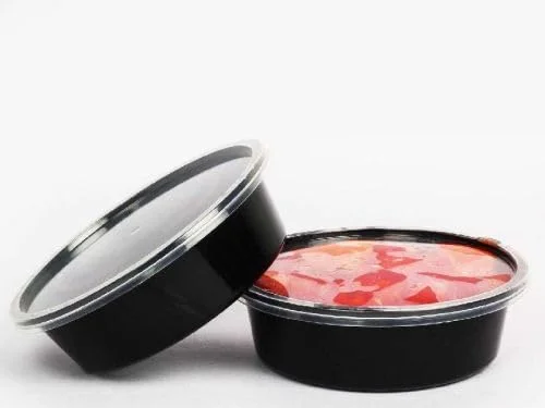  Black Round Plastic Food Container with Lid or a 300 ml Microwaveable Round Container. 300ml – Black 350 ML image 3