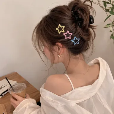 Multi-Color Satin Scrunchies & Star Hair Clips Hair Accessories Set Multi-Color Satin Scrunchies & Star Hair Clips 22 thumbnail 3