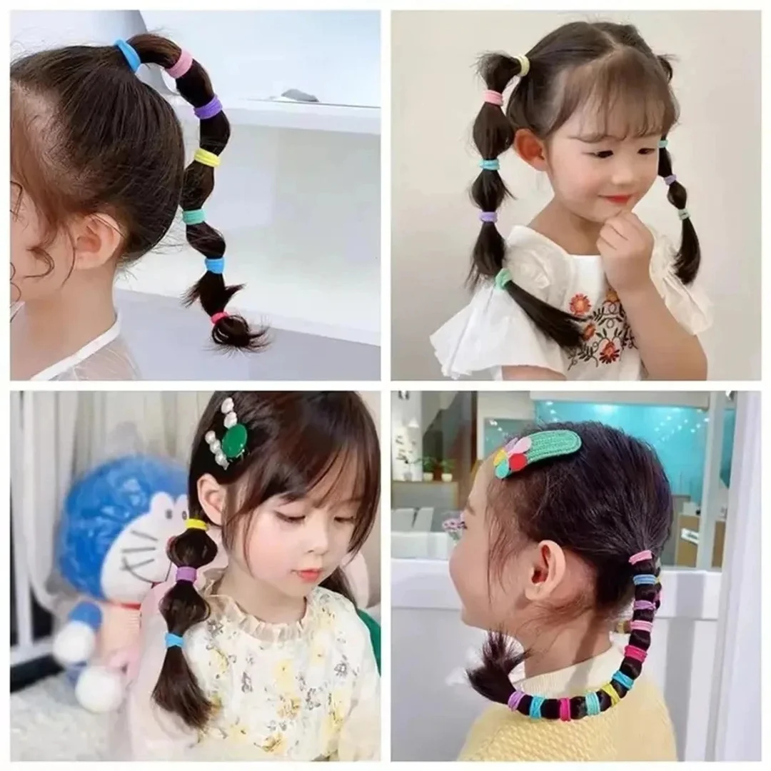 Multicolour Satin Hair Scrunchies and Elastic Hair Ties Set for Women and Girls - Assorted Soft Silk Fabric Scrunchies Multicolour Satin Hair 135 image 2