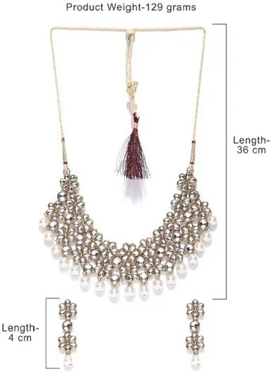 Gold-Plated White Jewellery Set thumbnail 1