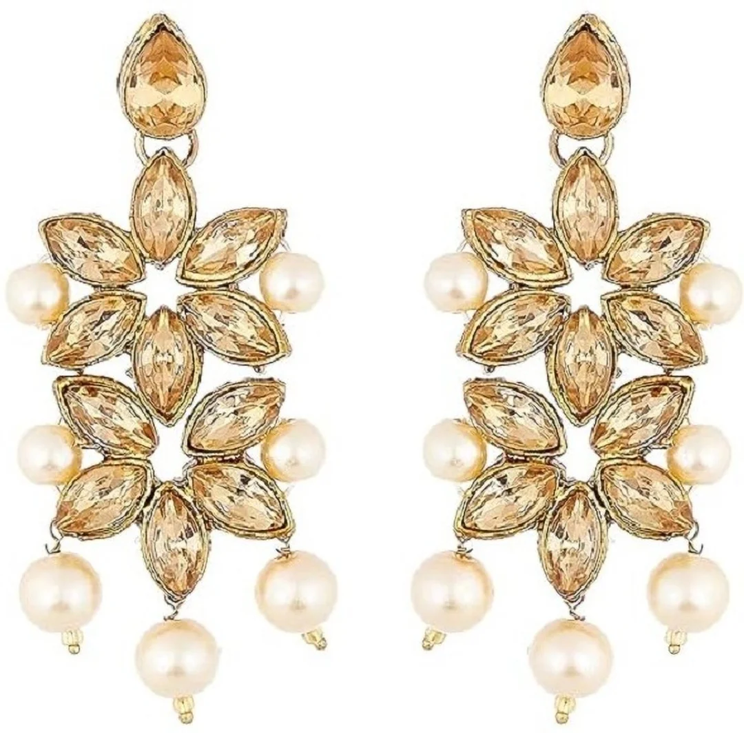 Gold Plated Jewellery Set for Women | Elegant Lightweight Necklace and Earring Set image 4