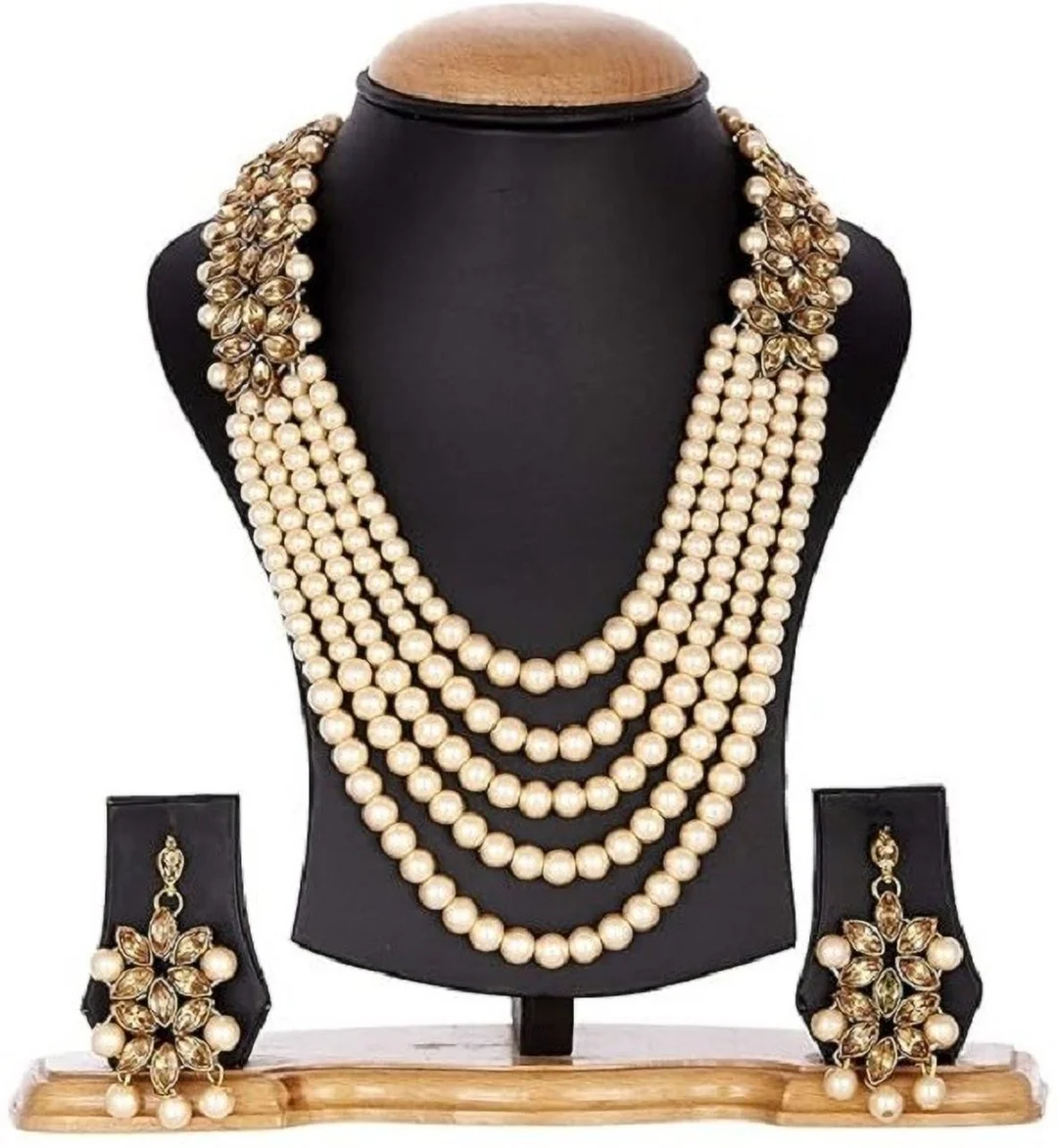 Gold Plated Jewellery Set for Women | Elegant Lightweight Necklace and Earring Set image 2