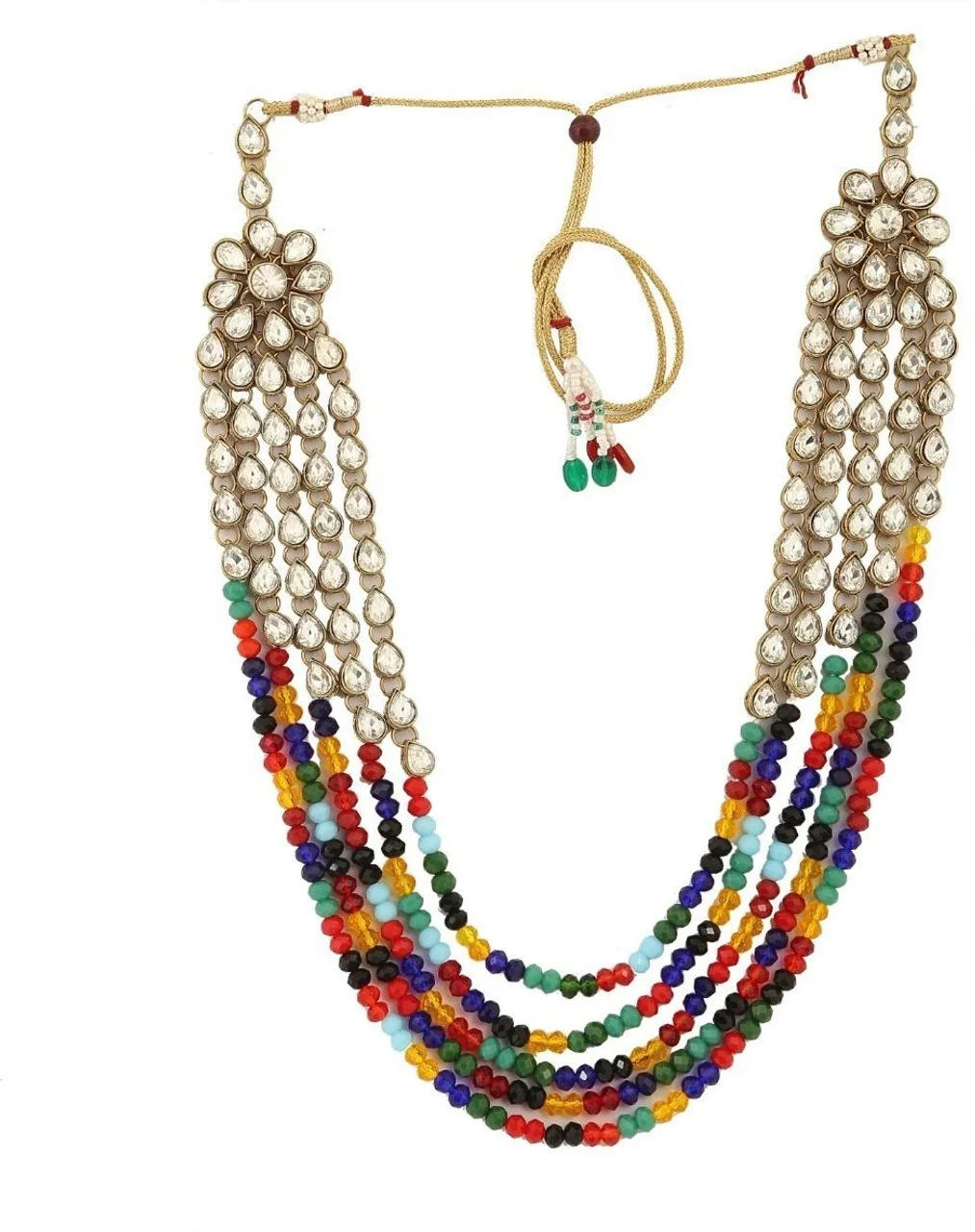 Gold Plated Multicolor Jewellery Set for Women | Alloy Traditional Party Wear Fashion Necklace Set image 2