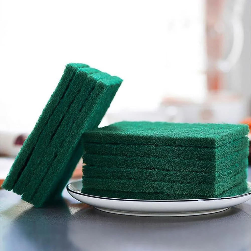  Heavy Duty Scouring Pads Pack of 10 Green Kitchen Scrubbers image 4