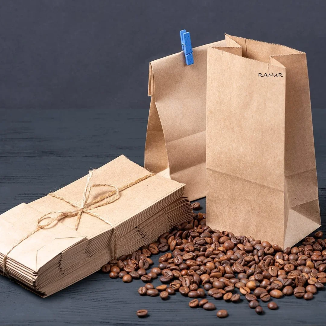 Brown Kraft Paper Bags 10x5x3 Inch Pack of 50 Grocery & Retail Bags image 4